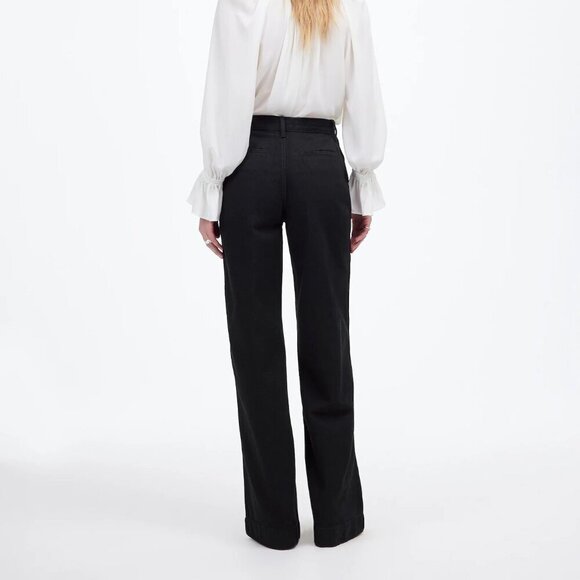 Madewell Superwide Leg High Rise Cotton Trouser Jeans Black Size 27 NWT - Picture 2 of 11